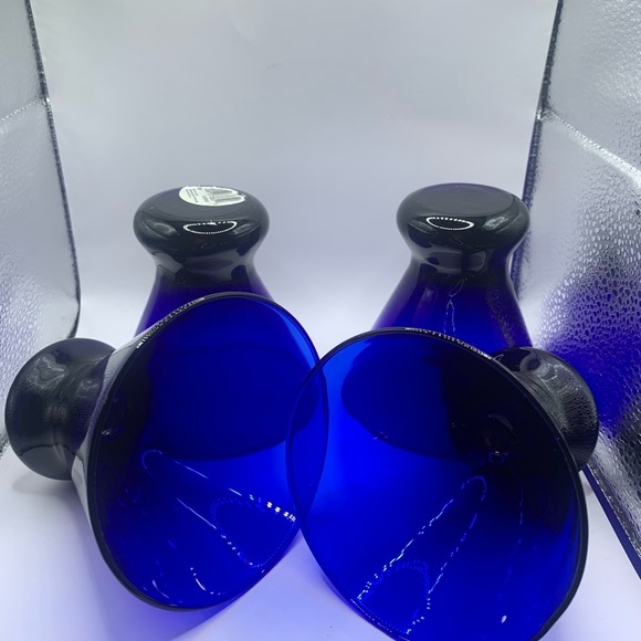 Cobalt Blue drinking cups (4)4” Libbey Lowball Stemless Cocktail Martini Glasses - Picture 7 of 7